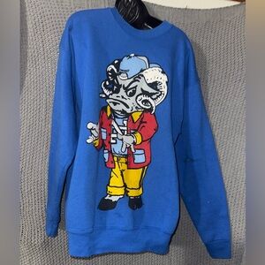 Vtg 1990 University - North Carolina UNC Tar Heels Mascot Cliff Engle Sweatshirt